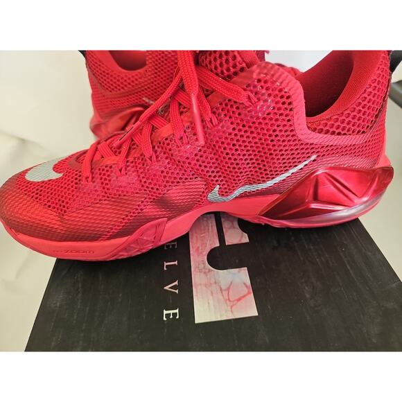 Nike sneaker, LeBron 12, XII Low Mens University Red. w/ OG Box Size 10.5 - Picture 6 of 10